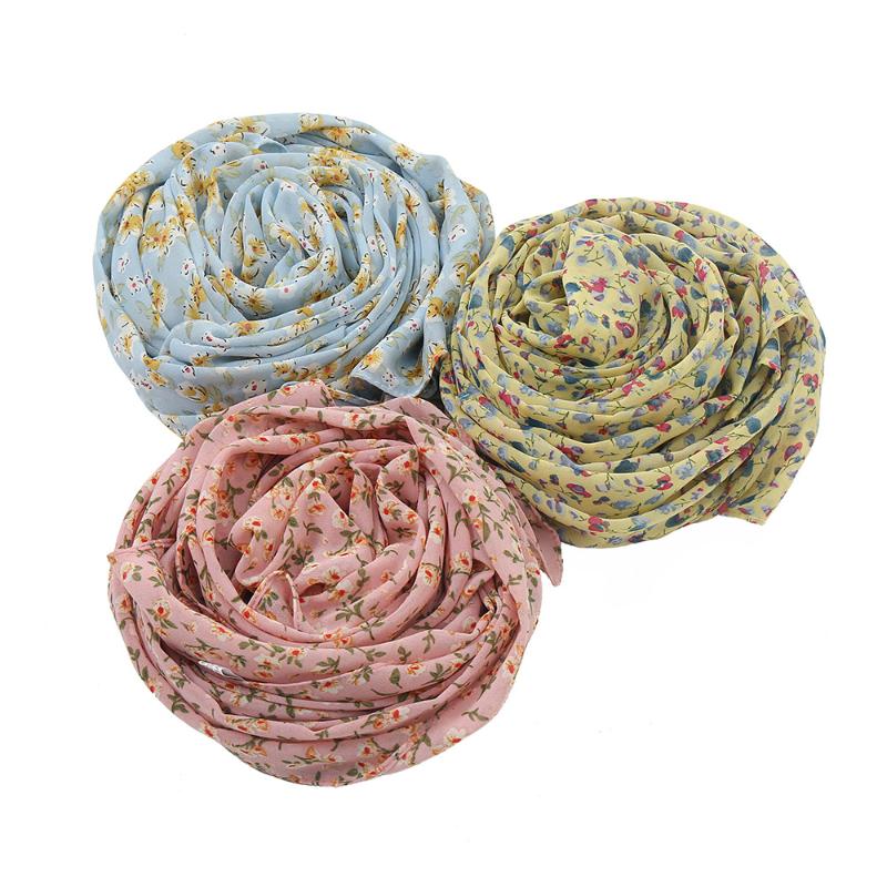 Scarves Spring Printed Chiffon Scarf Muslim Hijab Shawl High Quality Solid Color Headscarf Wraps