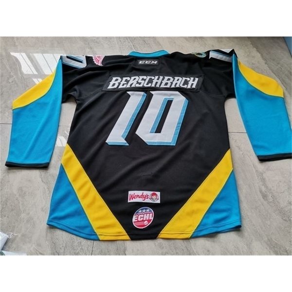 Custom Men Youth women Vintage Customize Toledo Walleye 10 Shane Berschbach Hockey Jersey Size S-5XL or custom any name or number