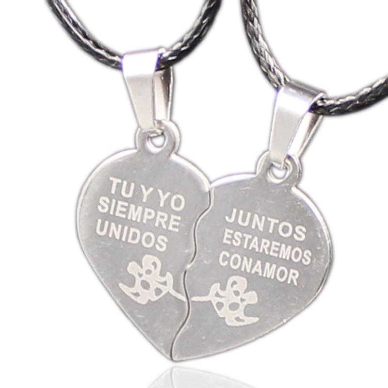 Chokers Kakee 316L Stainless Steel Trendy Lovers Couple Pendant Rope Chain Friend Cute Chocker Statement Necklaces Fashion Jewelry