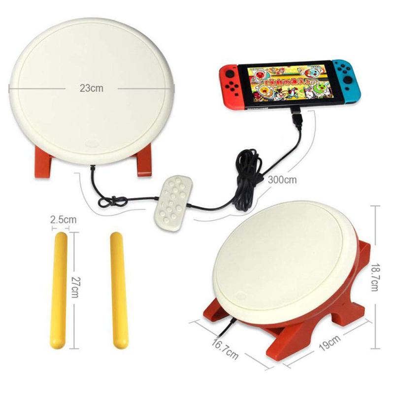 Portable Game Players For Taiko Drum Compatible With N-Switch,Drum Controller Sticks Video Games Accessories Swi