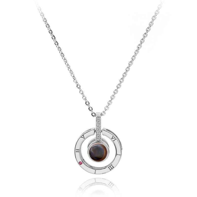 Chokers Collier Femme 2021 Girl&#039;s Jewelry 100 Languages I Love You Projection Pendant Necklace Romantic Memory Wedding Necklaces