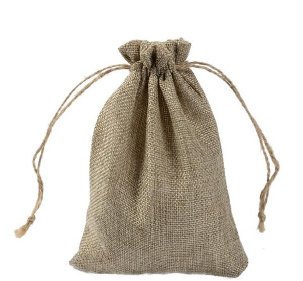 Pouches Packaging Display Jewelry7X9Cm 9X12Cm 10X15Cm 13X18Cm Original Color Mini Jute Bag Linen Hemp Jewelry Gift Pouch Dstring Bags For