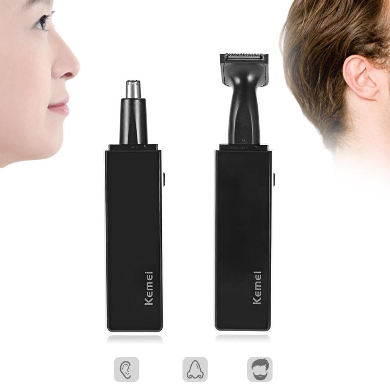 Electric Nose & Ear Trimmers Kemei KM - 6672 2 In 1 Rechargeable Hair Trimmer Sideburns Cleaner Beard Shaving Machine Device Women Men