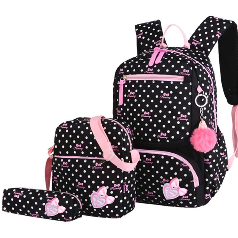 School Bags 3pcs-set Printing Backpack Schoolbag Fashion Kids Lovely Backpacks For Children Girls Student Mochila
