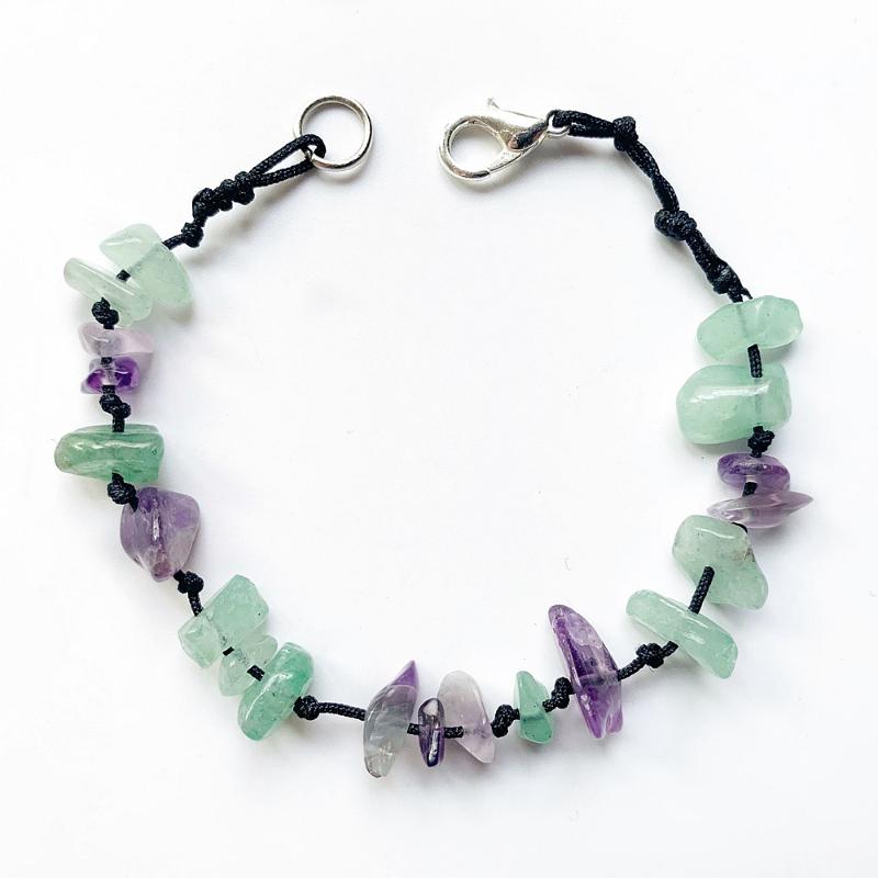 Link, Chain Crystal Natural Quartz Beads Black Cord Bracelet Healing Health Care Jewelry Purple Green Aventurine Jewellery 1pc