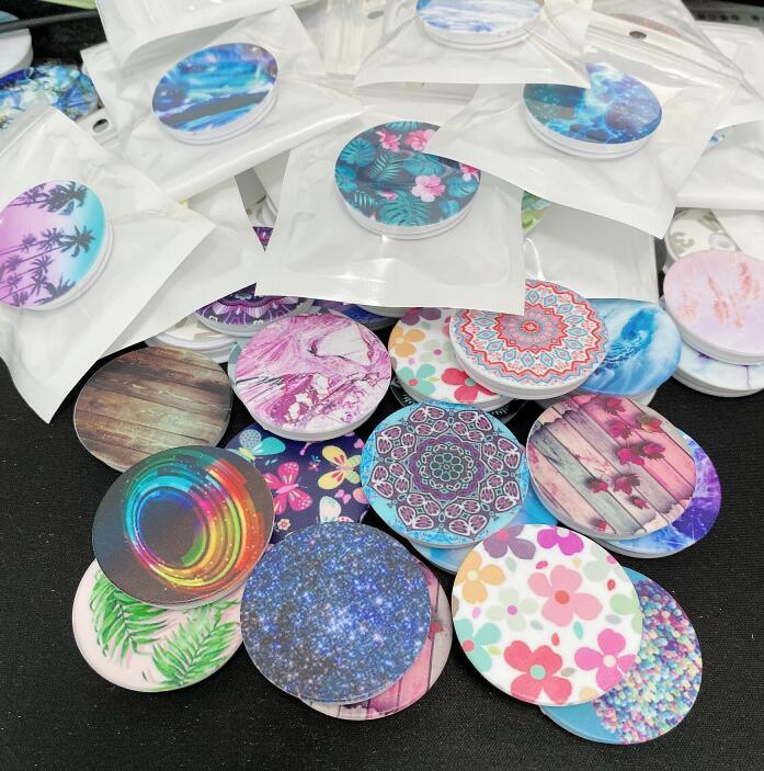 Finger Grip Ring Holder For Smart phone Marble Fingers Holders Universal 360 Degree Expanding Phones Round Bracket Stand