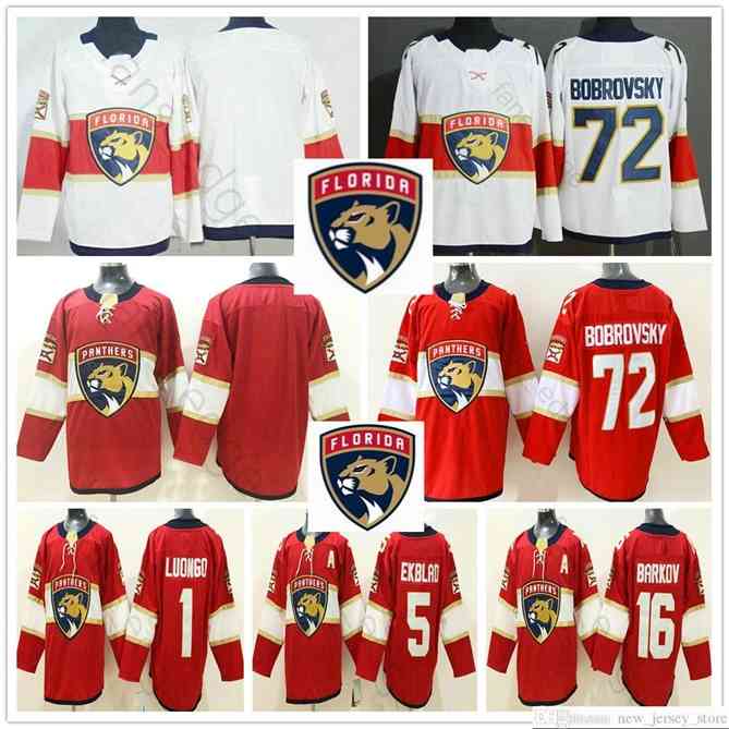 96 2020 2021 Florida Panthers Hockey Jersey 72 Sergei Bobrovsky 1 Roberto Luongo 5 Aaron Ekblad 16 Aleksander Barkov Home Away Stitched Jerseys