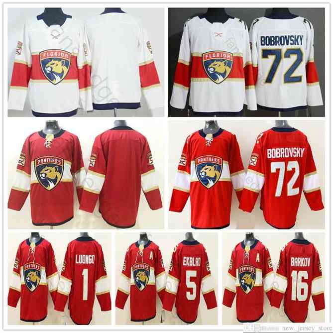 96 2020 New Florida Panthers #72 Sergei Bobrovsky Jerseys 1 Roberto Luongo 5 Aaron Ekblad 16 Aleksander Barkov Stitched Red White Hockey Jersey