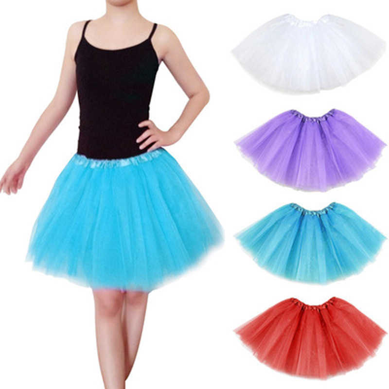 Skirts Falda Tableada 2021 Net Adult Female Ballet TUTU Women Stage Performance Elegant Pink White Black Green Tutu Womens B6BC