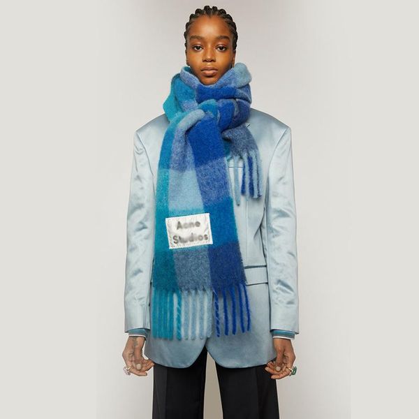 Scarves Ance Studios Cashmere Like Scarf Women&#039;s Shawl Thickened Plaid ACNE In Autumn And Winter Women