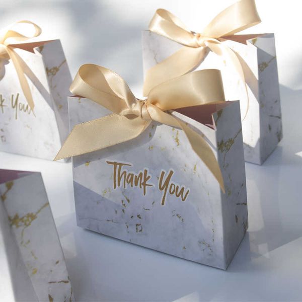 Gift Box Grey Marble Candy Bag Paper Chocolate Boxes Packaging for Wedding Favor Baby Shower Thanks Party Supplies 210724