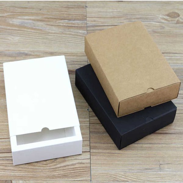 20 pcs Cardboard box kraft Paper Drawer box Wedding White Gift Packing Paper Box For Jewelry-Tea-handsoap-Candy 210724