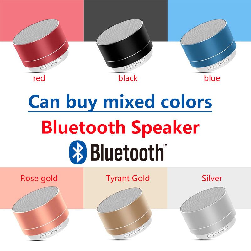Mini Portable Speakers A10 Bluetooth Speaker Wireless Handsfree with FM TF Card Slot LED Audio Player for MP3 Tablet PC in Box