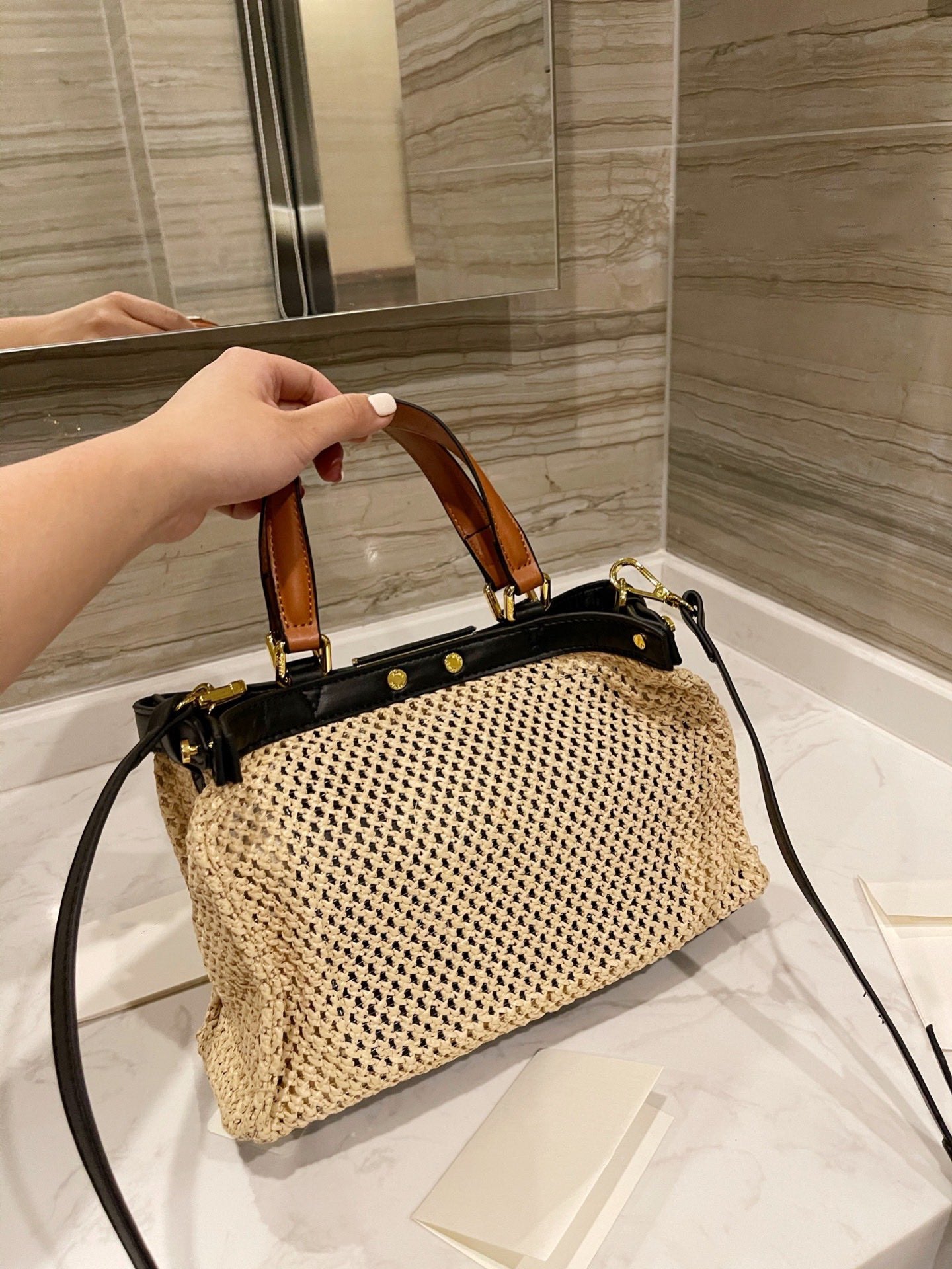Women Luxury goods Handbags Designer High qualitys bag With Chain Canvas Shopping Beach Bags Quality Fashion Knitting Purse Shoulder Large Tote