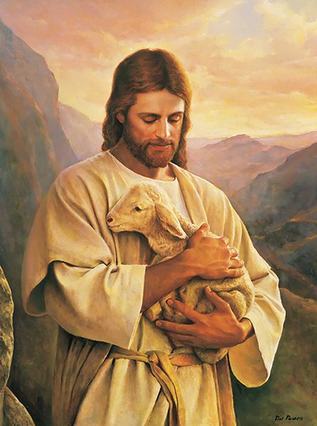 Jesus held the lamb Oil Painting On Canvas Home Decor Handcrafts -HD Print Wall Art Picture Customization is acceptable 21061217