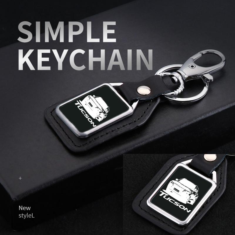 Keychains Car Metal Leather Keychain Key Mirror Custom Engraved For Hyundai Tucson Nx4 2021 Accessories