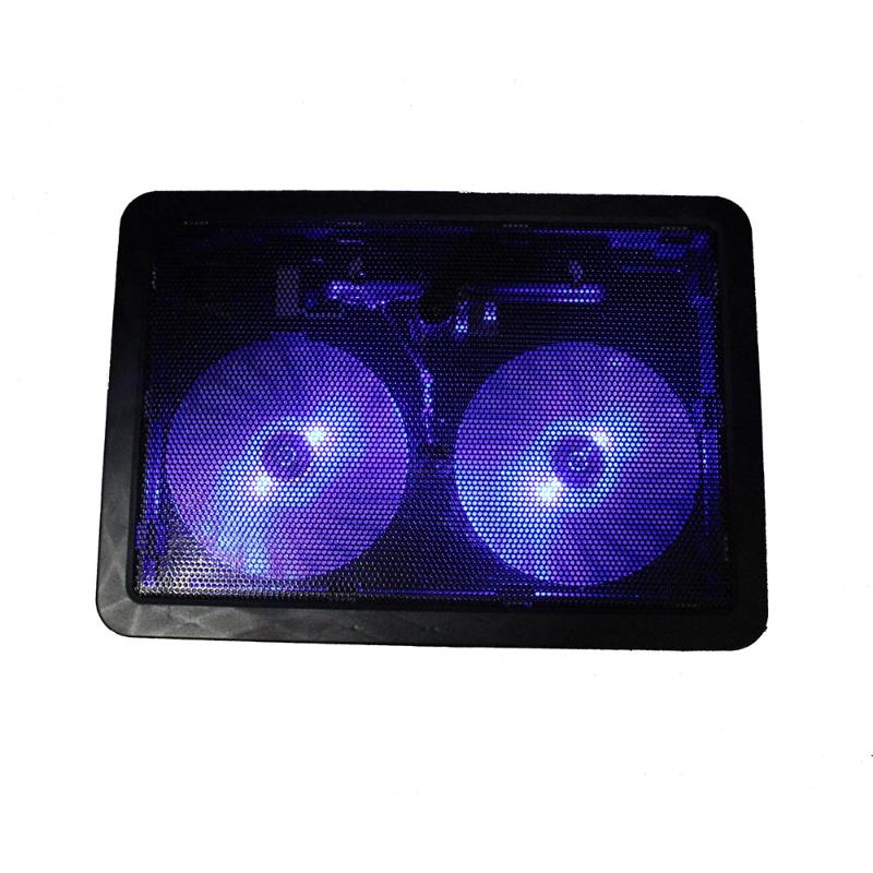Laptop Cooling Pads 10 To 14.1 Inch Cooler Pad Ultra Slim Blue Light Portable USB Powered 2 Fans Led Notebook Quiet