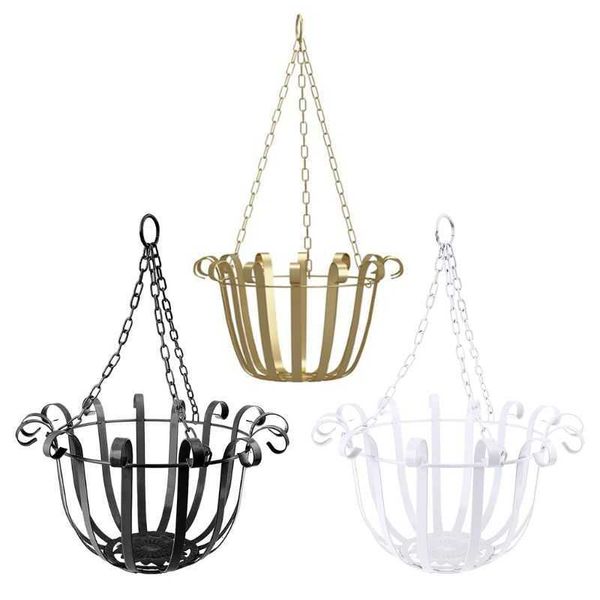 European Style Wall Hanging Flower Pot Support Bracket Hook Iron Hanger Plants Holder Balcony Home Decoration 210615