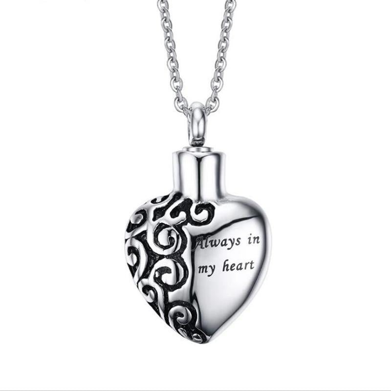 Pendant Necklaces Perfume ALWAYS IN MY HEART Stainless Steel Perfum Bottle Necklace With Chain