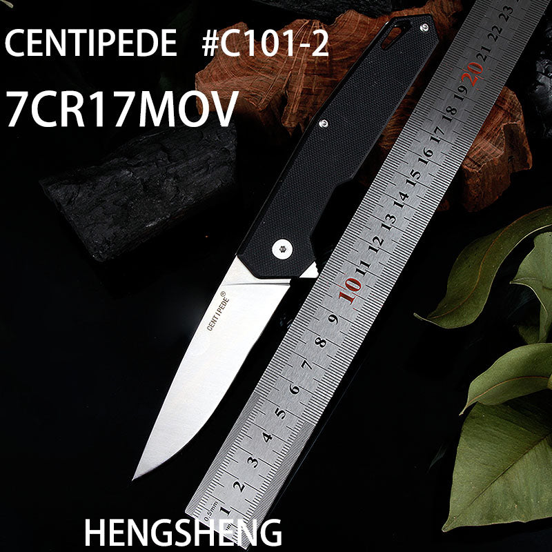 Hand Tools Top grade centipede C101-2 KNIVES folding pocket fruit peeling knife Tactical survival camping EDC tool G10 handle 7CR17MOV blade