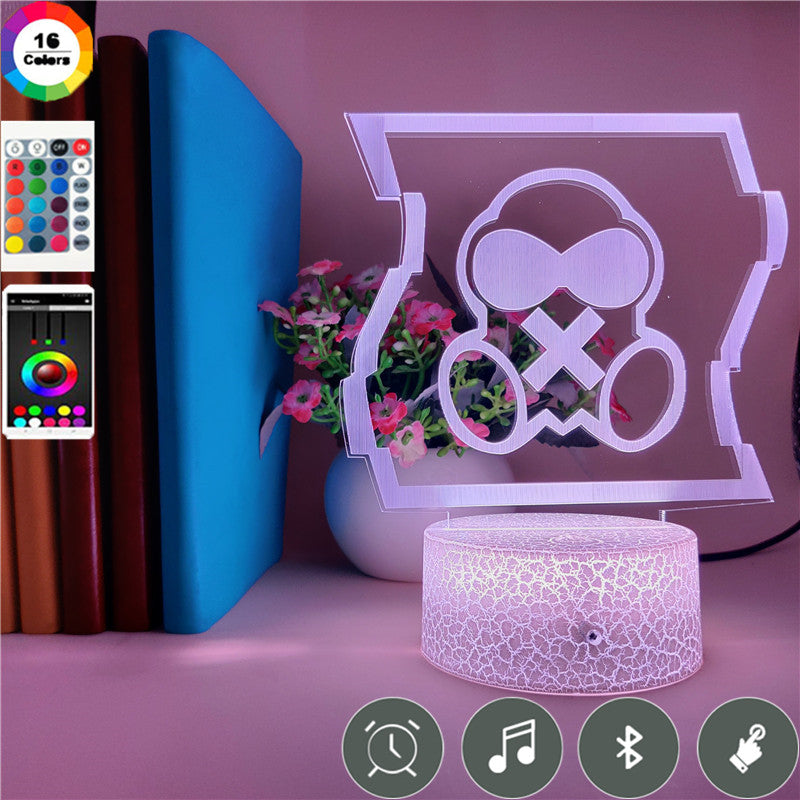 Acrylic Night Light LED Cute Nightlight Bedside Mute Table Lamp Club Hotel Gaming Room Atmosphere Decoration Smart Phone Control