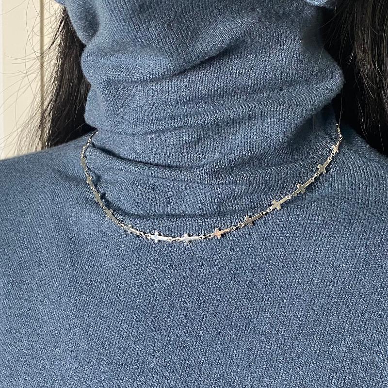 Chokers 2021 Star Cross Choker Necklaces For Women Teens Girls Trendy Simple Hip Hop Charms Chain Necklace Fashion Jewelry Gifts
