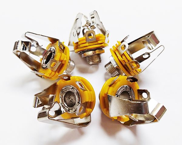 Audio Connectors, 1-4&quot; 6.35mm Stereo Jack Panel Chassis Mount washers Nuts Closed Circuit-20PCS