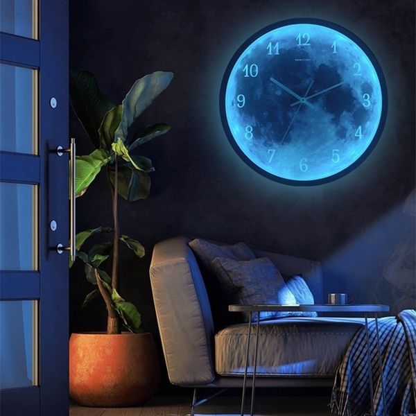 Diameter 30cm Wall Clocks Long life Voice controlled clock 5 style luminous wall clock metal frame Home Décor By Sea T2I52255