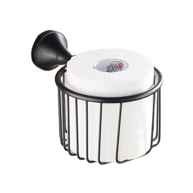 Black copper Paper Holders Wall Mounted Toilet tissue Basket Bathroom Accessories