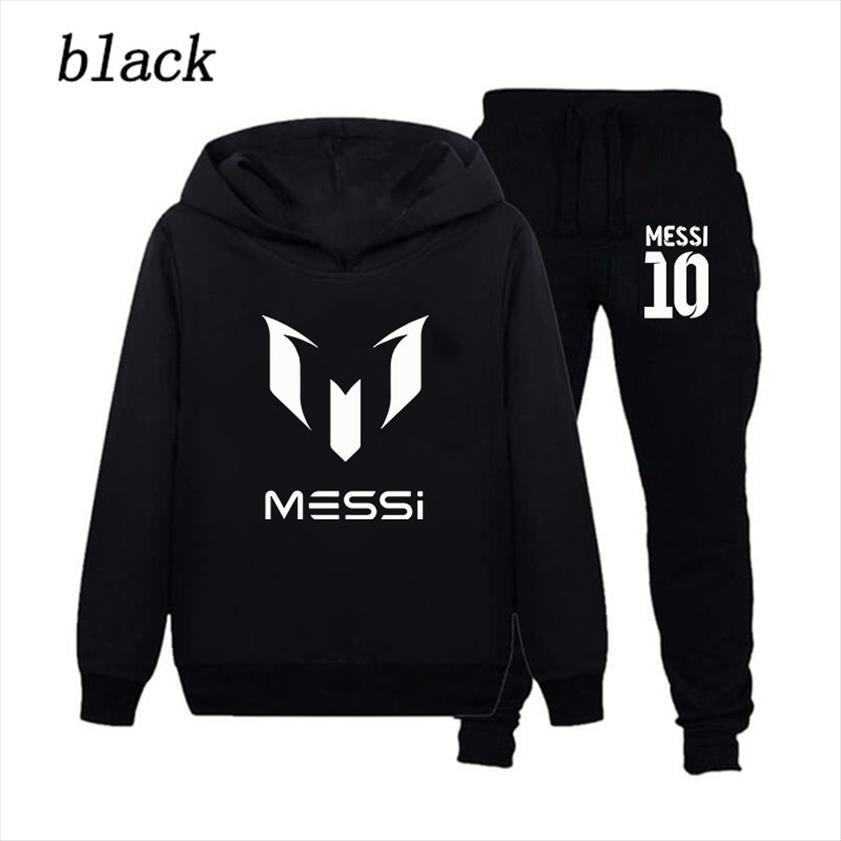 Football Star Messi Printed 2pcs Set Kids Clothes Boys Girls Fashion Hoodies Harem Pant Youth Cotton Jogging Suit