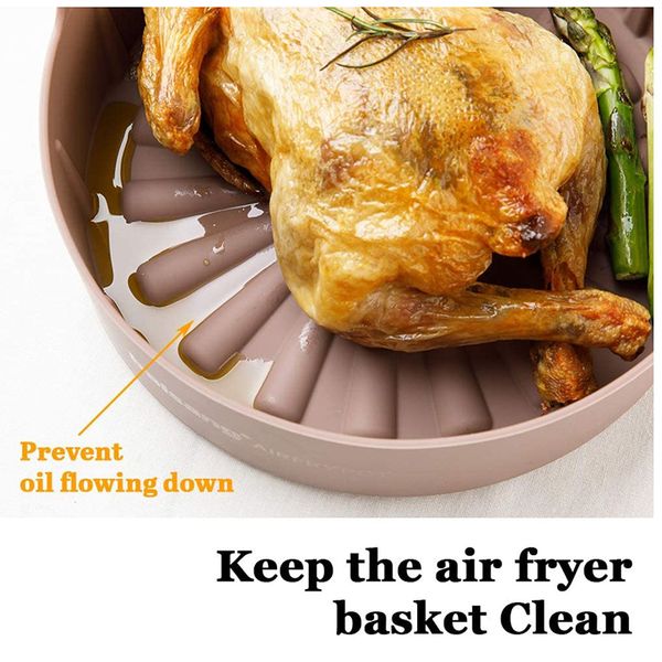 Air Fryer Silicone Pot Oven Kitchen Tool Chicken Pizza Basket Baking Tray FDA Accessories Silicone Multifunctional Air Fryers