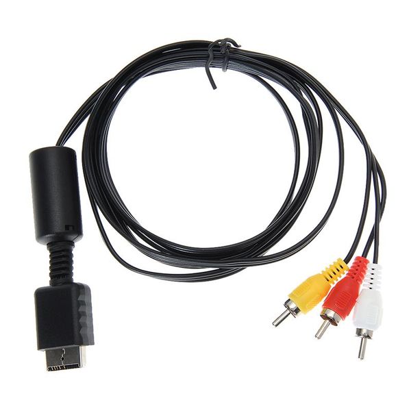 wholesales 1.8m 6FT Audio Video AV Cable to RCA for PS2 PS3 For PlayStation SYSTEM Cable for PS2 Game Console TV Monitor