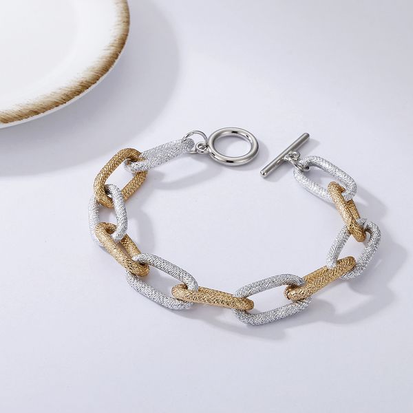 Vintage Matte Gold Silver Color Assorted Link Chain Bracelet for women Gifts Friends Jewelry Wholesale