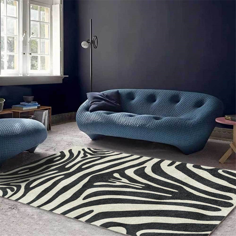Modern Luxury Zebra Pattern Carpet Living Room Kitchen Runner Floor Mat Animal Printed Bedroom Area Rug Nordic Style Bedside Rugs