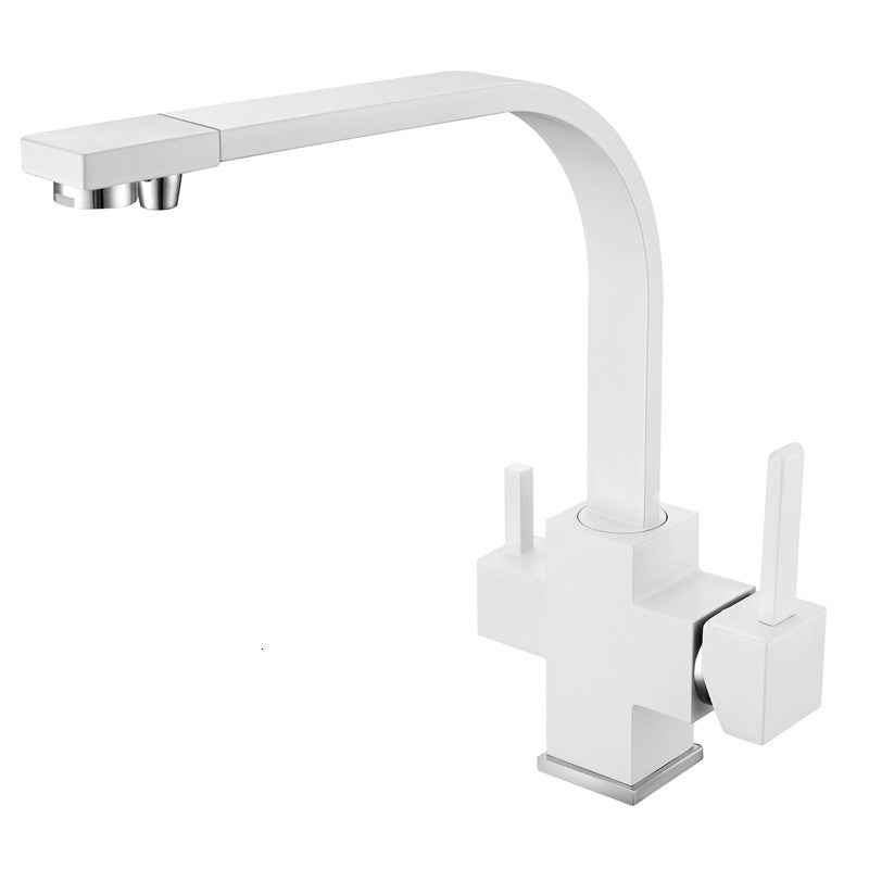 Kitchen Faucets 3 Way Water Filter Tap Faucet Wholesale New Osmosis 100% Copper Swivel Square Style Sink Mixer Drinking 0rn2