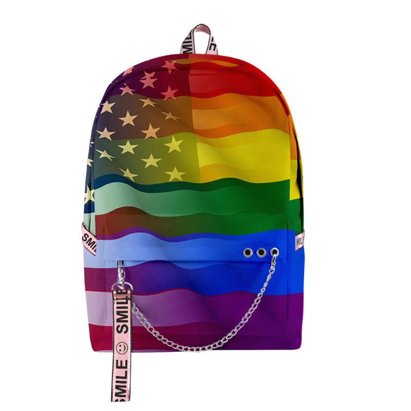 Backpack LGBT Gay 3D Printed Women Men Oxford Waterproof Rainbow Laptop Notebook Love Is