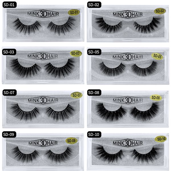 Good Quality Styles 3D Mink Eyelash Natural False Eyelashes Soft Light Fake Glitter Cosmetic Tools Extension Lashes With Eye lash Tweezer Br