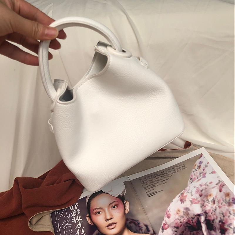 Waist Bags Korean Women&#039;s Handbags PU Texture Bucket Bag Candy Color Shoulder Soft Face Solid Fashion Lady