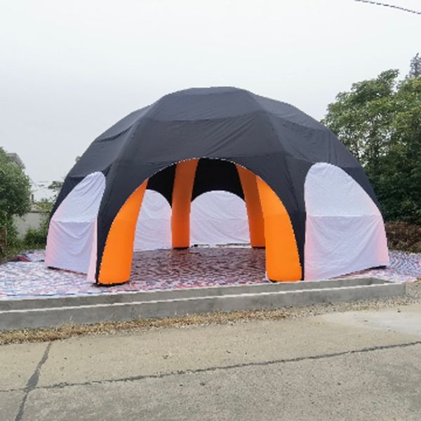 Giant pavilion inflatable spider tent with full cover 1 zippered door 12m 40ft diameter event station gathering dome marquee with 8 legs for