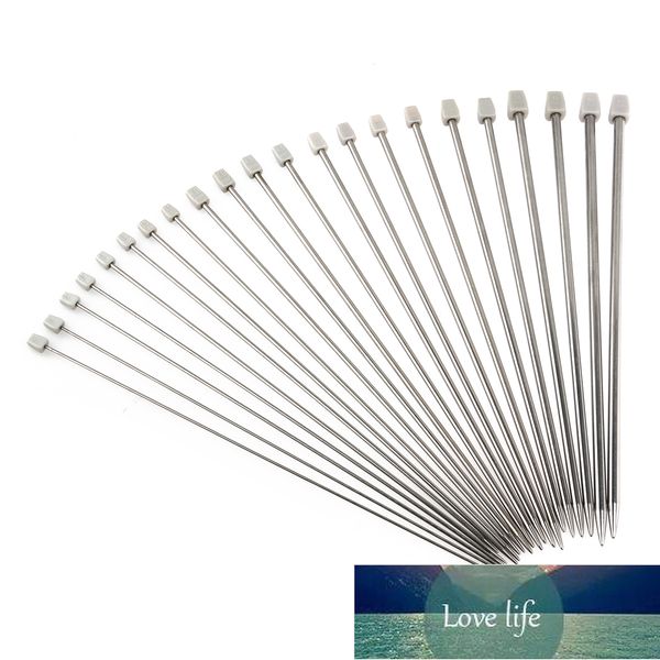 11 Pairs of 36cm Long 2.0mm to 8.0mm Stainless Steel Straight Single Pointed Knitting Needles Crochet Hooks (Silver)