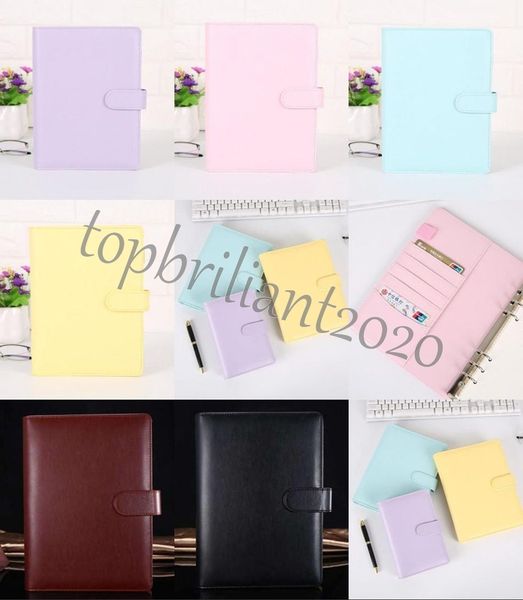 A6 8 Colors Creative Waterproof Macarons Binder Hand Ledger Notebook Shell Loose-leaf Notepad Diary Stationery Cover School Office Supplies