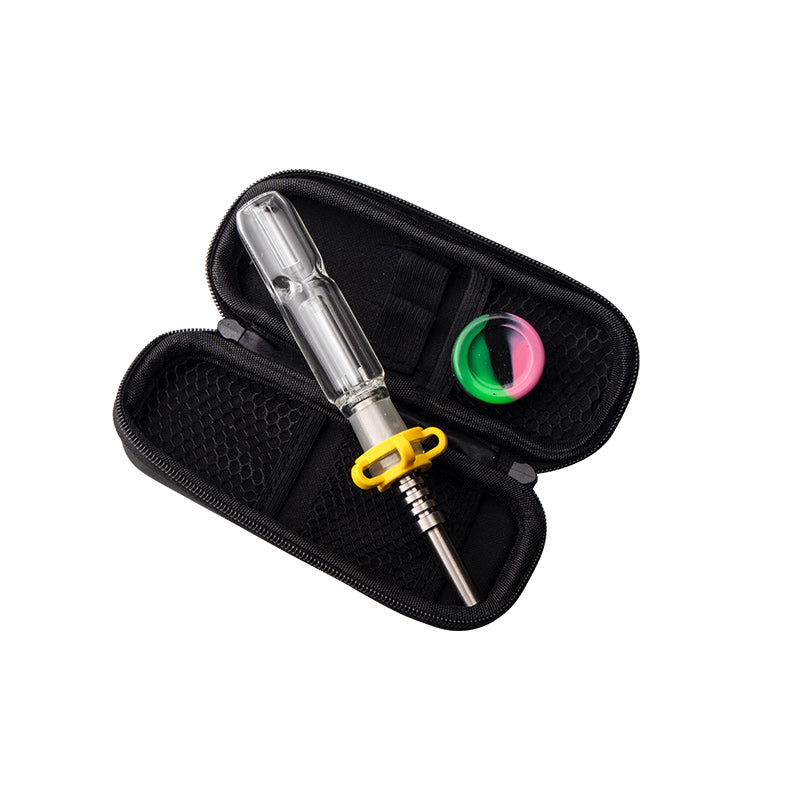 Glass_Shop_420 CSYC NC007 Smoking Pipes 10mm 14mm Titanium Ceramic Tip Quartz Banger Nail Spillproof Bubbler Dab Rig Bong Bag Set