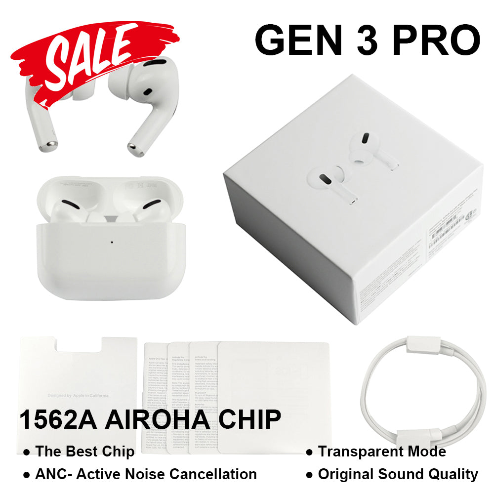 Gen 3 AP3 Air Pods Pro Wireless Earphones Noise Cancellation with Charging Box Rename GPS Bluetooth Headphones 3rd Generation Pros Earbuds