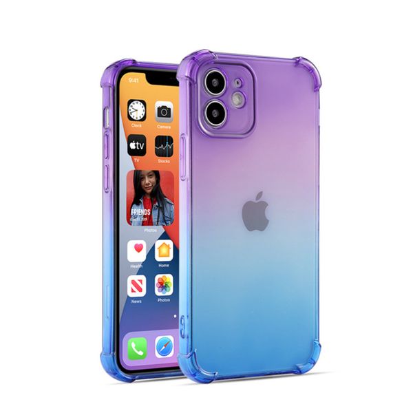 Luxury Fashion Gradient Phone Cases For iPhone 12 Pro Max Mini Soft Candy Back Cover For iPhone 13 11 Pro max x xr xs 7 8 plus coque