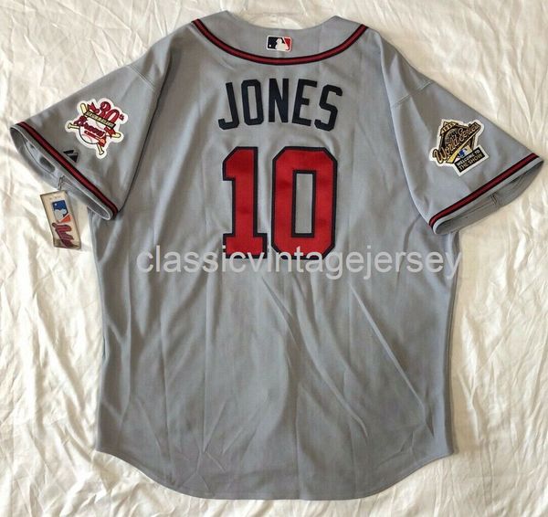 Men Women kids CHIPPER JONES ON FIELD JERSEY Embroidery New Baseball JerseysXS-6XL
