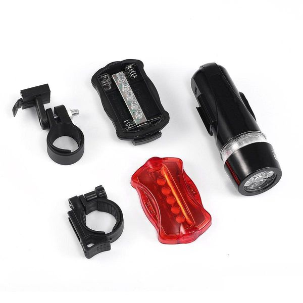 2021 Bike Light Set Waterproof 5 LED Lamp Bicycle Front Headlight Rear Safety Taillight Flashlight Set led Bicycle taillights Headlight