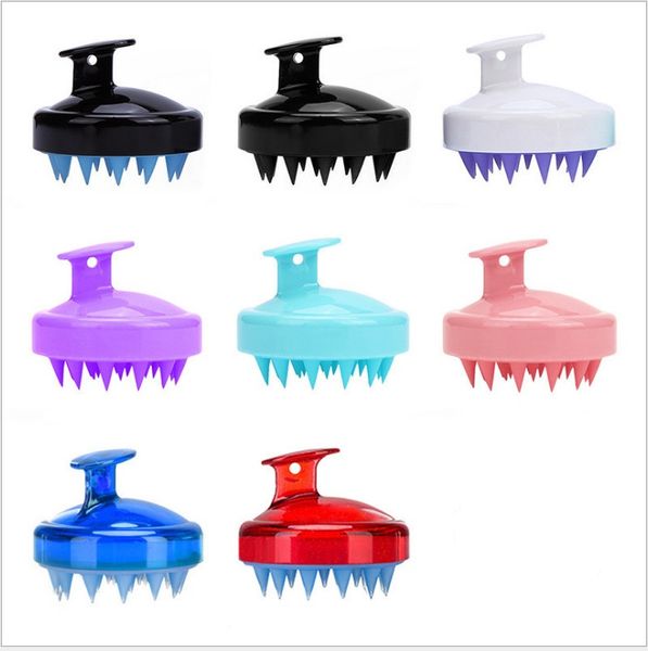 NEWBeautiful and practical soft silicone shampoo brush massage shampoo brush to clean the scalp household bath comb hairdressing tool DH4588