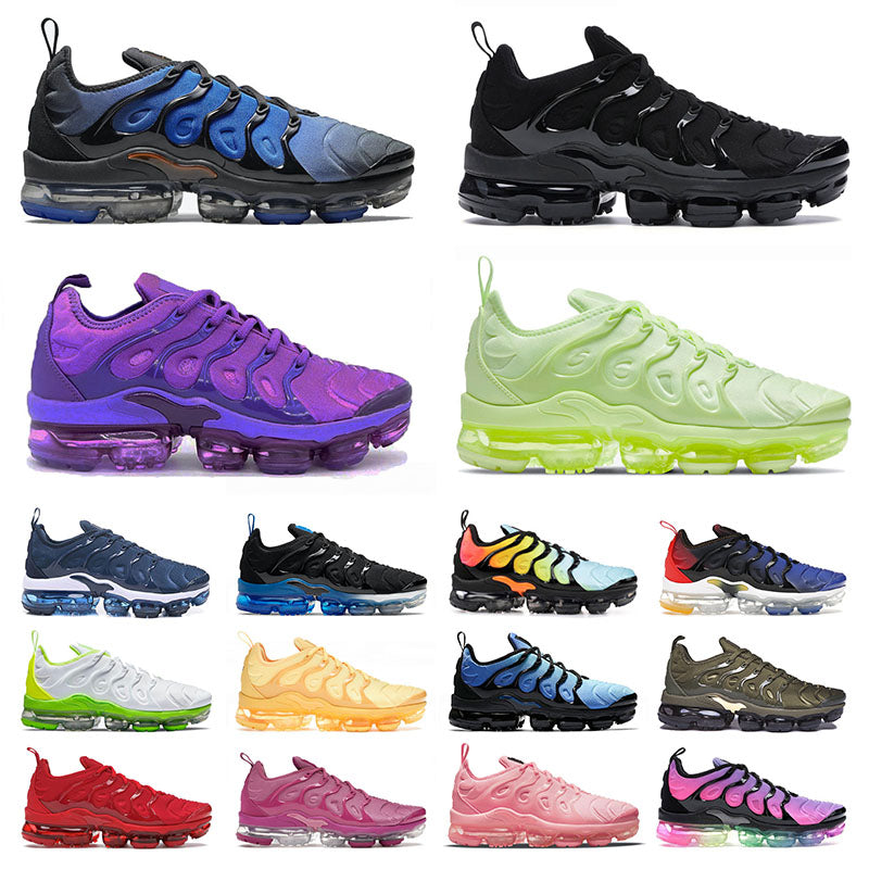 TN Plus Running Shoes Men Women Black Bubblegum Yolk Cherry Cool Grey Neon Olive Barely Volt Pure Platinum Dark Blue Mens Womens Sports Trainers Sne