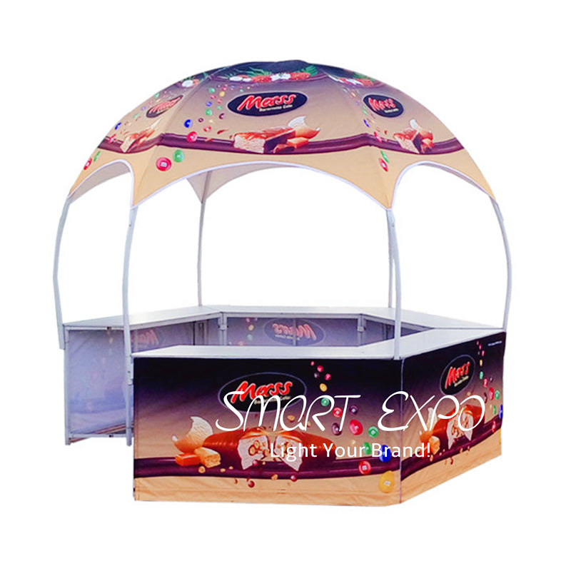 Vendor Street Snack Tent Advertising Display Kiosk Booth with Custom Full Color Printing Graphics