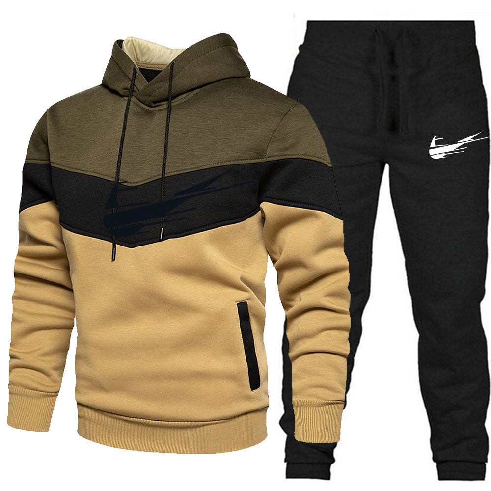 Men&#039;s Autumn Winter Sets Zipper Hoodie+Pants Pieces Casual Tracksuit Male Sportswear Gym Brand Clothing Sweat Suit